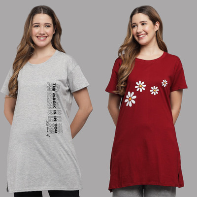 HEMLOCK Solid Women Round Neck Multicolor T-Shirt
