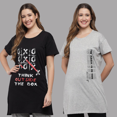 ZEPPI Solid Women Round Neck Multicolor T-Shirt