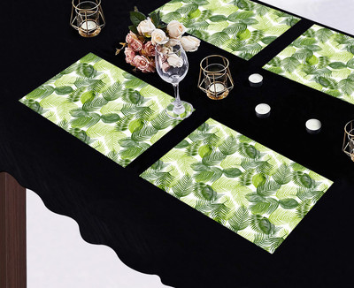 OASIS Rectangular Pack of 4 Table Placemat(Green, Cotton)