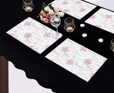 OASIS Rectangular Pack of 4 Table Placemat(White, Cotton)