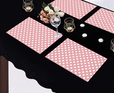 OASIS Rectangular Pack of 4 Table Placemat(Pink, Cotton)