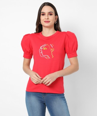 CAMPUS SUTRA Casual Printed Women Red Top