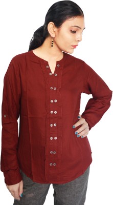 RBD Casual Solid Women Maroon Top