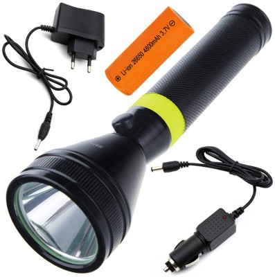 RP Small Sun T95 Rechargeable Metal Body Torch(Black, 18.5 cm, Rechargeable)