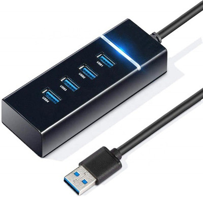 coolcold High Speed 4-Ports USB 3.0 SuperSpeed Hub Portable for Pendrive, Camera, Mobile, High Speed 4-Ports USB 3.0 SuperSpeed Hub Portable for Pendrive USB Hub(Black)
