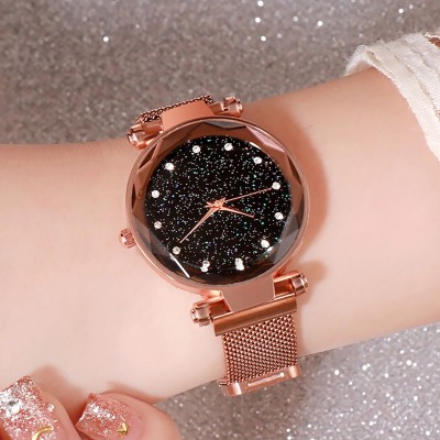 Jiya Creation Sauron Rose Gold Color Magnet Watch 2021 Heart Pattern 12 Diamond studded girls watches for women watches stylish branded new fashion latest design 2021 Rose gold Color Stylish Luxurious Looking Magnetic Watch Wrist Style Fancy Bracelet Women Watches Ladies Wristwatch for Girls Analog 