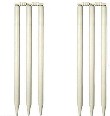 shri shyam traders K M set of 6 white wickets(White)