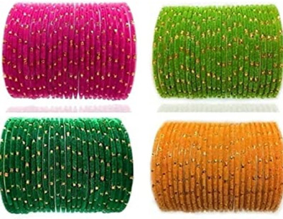 mahakalji Fabric, Glass Bangle Set(Pack of 96)