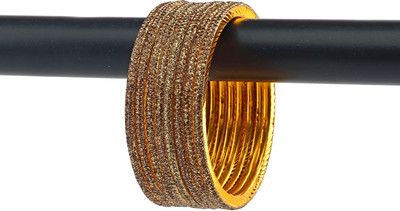 Rijoli Metal Zircon Gold-plated Bangle Set(Pack of 8)