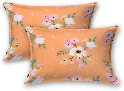Jaxmom Floral Pillows Cover(Pack of 2, 45.72 cm*71.12 cm, Orange)