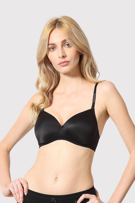 VAN HEUSEN Plush Back No Slip Strap 16 Hours Of Comfort Women Full Coverage Lightly Padded Bra(Black)