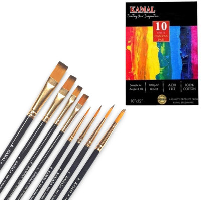 KAMAL CANVAS Cotton Medium Grain Canvas Pad (Set of 1)(Black, White)