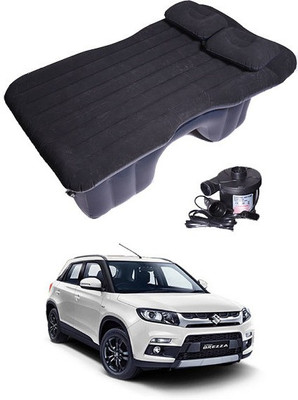 RKPSP Black Inflatable Car Bed/Two Pillows/Air Pump/Repair Kit For Brezza Car Inflatable Bed Car Inflatable Bed(Vitara Brezza LDi)