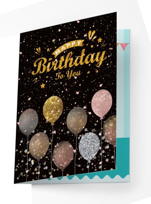 Gaurangi Happy Birthday Printed Greeting Card- Birthday card for Boyfriend- Greeting Card(Black, Sky, Pack of 1)