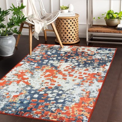 STATUS Multicolor Polyester Carpet(4 ft,  X 6 ft, Rectangle)