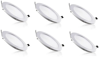 mcken 15W Round LED Panel Light ( Cool White ) - Pack of 6 with 3 yrs warranty Recessed Ceiling Lamp(White)