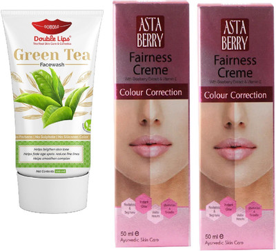 DOUBLE LIPS FACE CARE SOAP FREE GREEN TEA FACE WASH 100 ML(3 Items in the set)