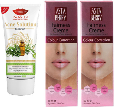 DOUBLE LIPS FACE CARE SOAP FREE ACNE SOLUTION(3 Items in the set)