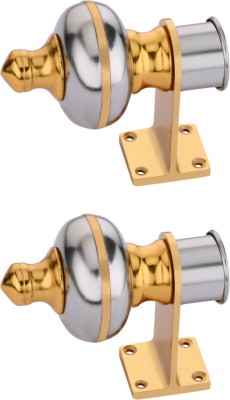 Sun Shield Silver, Gold Curtain Hooks, Curtain Knobs, Rod Rail Bracket Metal(Pack of 2)