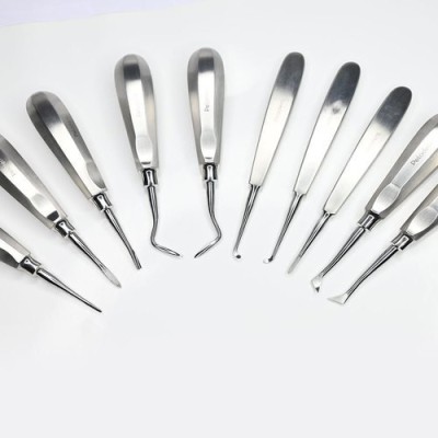 Polodent Root Elevator Dental Instrument Kit, Set Of 10 Pcs (Stainless Steel) Dental Elevator