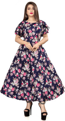 OSWORLD Women Maxi Multicolor Full Length Dress