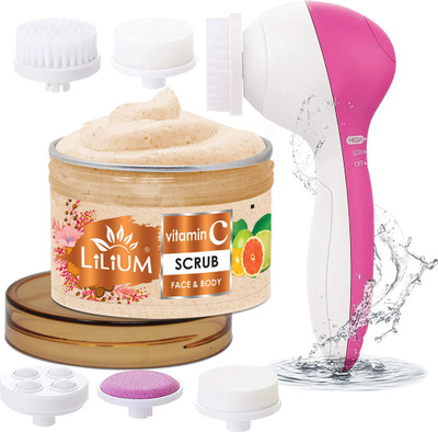LILIUM Vitamin C Face & Body Scrub with Multifunction 5in1 Massager(250 g)