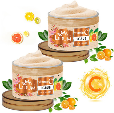 LILIUM Vitamin C Face & Body Scrub, for Skin Refreshing(2 x 250 g)