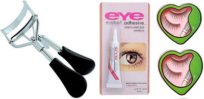 angelie Eyelash Curler ,Eyelash Glue and Heart shape Eyelashes for Women (Set of 4)(Pack of 4)