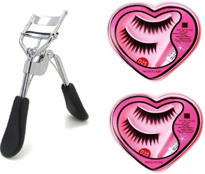 angelie Combo of Eyelash Curler and False Eyelashes (Pack of 2) (Set of 3)(Pack of 3)