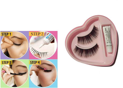 NADJA Best Quality Eyelashes With Glue for Pretty Eye Makeup(Pack of 1)