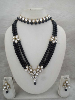 CATALYST Alloy Gold-plated Black Jewellery Set(Pack of 1)