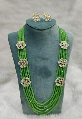 Ridhi Sidhi Collection Brass Gold-plated Blue Jewellery Set(Pack of 1)