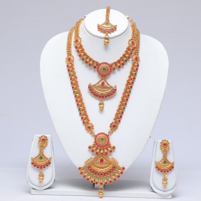 Ethnicking Copper Gold-plated Multicolor Jewellery Set(Pack of 1)