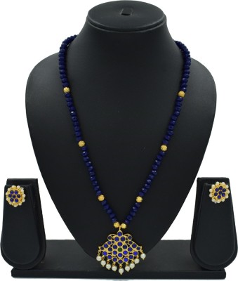 Sandhya Designer Studio Stone Blue Jewellery Set(Pack of 1)