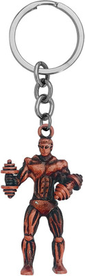 Shiv Jagdamba Bodybuilder Dumbbell Men Fitness Strong Green Metal Sport Keychain Keyring Key Chain