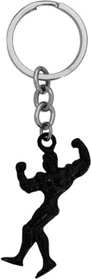 Shiv Jagdamba Bodybuilder Human Biceps Charm Black Metal Sport Keychain For Men And Women Key Chain