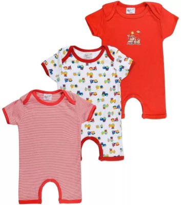 tiniberry Romper For Baby Boys & Baby Girls Printed Cotton Blend(Multicolor, Pack of 3)