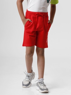 PIPIN Short For Boys Casual Solid Pure Cotton(Red, Pack of 1)