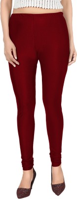 Styllofy Ankle Length Western Wear Legging(Maroon, Solid)