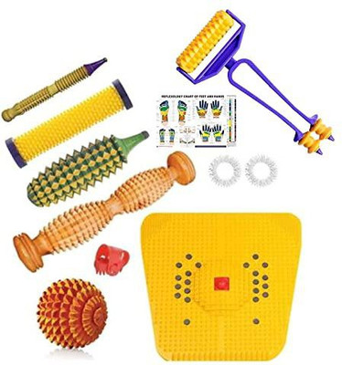 vihan marketing Acupressure 2000 Wooden Full Body Massager Tool Kit Combo with Power Mat Massager(Multicolor)