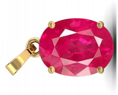 Sidharth Gems 9.25 Ratti 8.00 Carat Natural Ruby Manik Ashtadhatu Gold Plated Pendant/Locket Gold-plated Ruby Brass Pendant