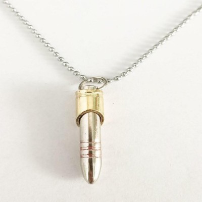 Love And Promise Metal Bullet Pendant with Chain Locket Brass Pendant Set