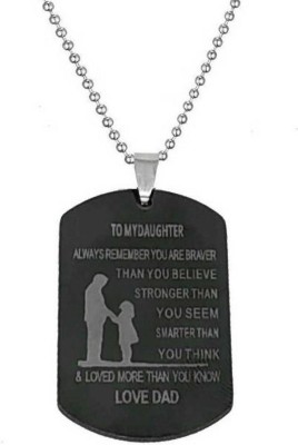 Love And Promise Father Day Gift For Son Love Dad Locket With Chain Silver Stainless Steel Pendant