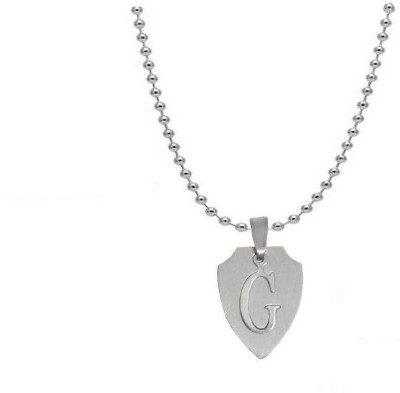 Love And Promise G Alphabet Initial Letter Locket With Chain Silver Stainless Steel Locket Set
