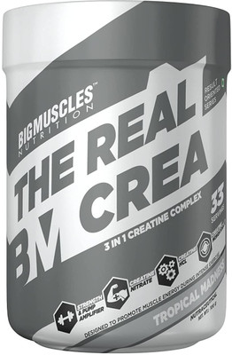 BIGMUSCLES NUTRITION The Real Crea 33 Servings Micronized 3 IN 1 Creatine Complex Creatine(100 g, Tropical Madness)