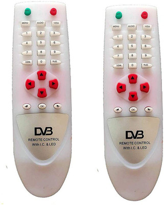 Red Champion Set Top Box Remote Control Compatible for  Pack of 2 Free Dish Remote Remote Controller(White)