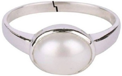 Senroar 5.5 Ratti Pearl Ring Natural Gemstone Moti Adjustable Ring Metal Pearl Ring