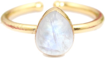 khnfashion KhnFashion Natural Luxury Moonstone June Birthstone Gold Electroplated Rings Brass Gold Plated Ring