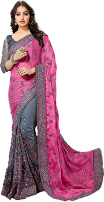 MURTHIRUPI Embellished Bollywood Art Silk Saree(Pink)