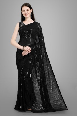 nirave fashion Embellished Daily Wear Georgette Saree(Black)